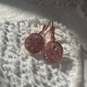 Artisan Pink Resin Earrings
